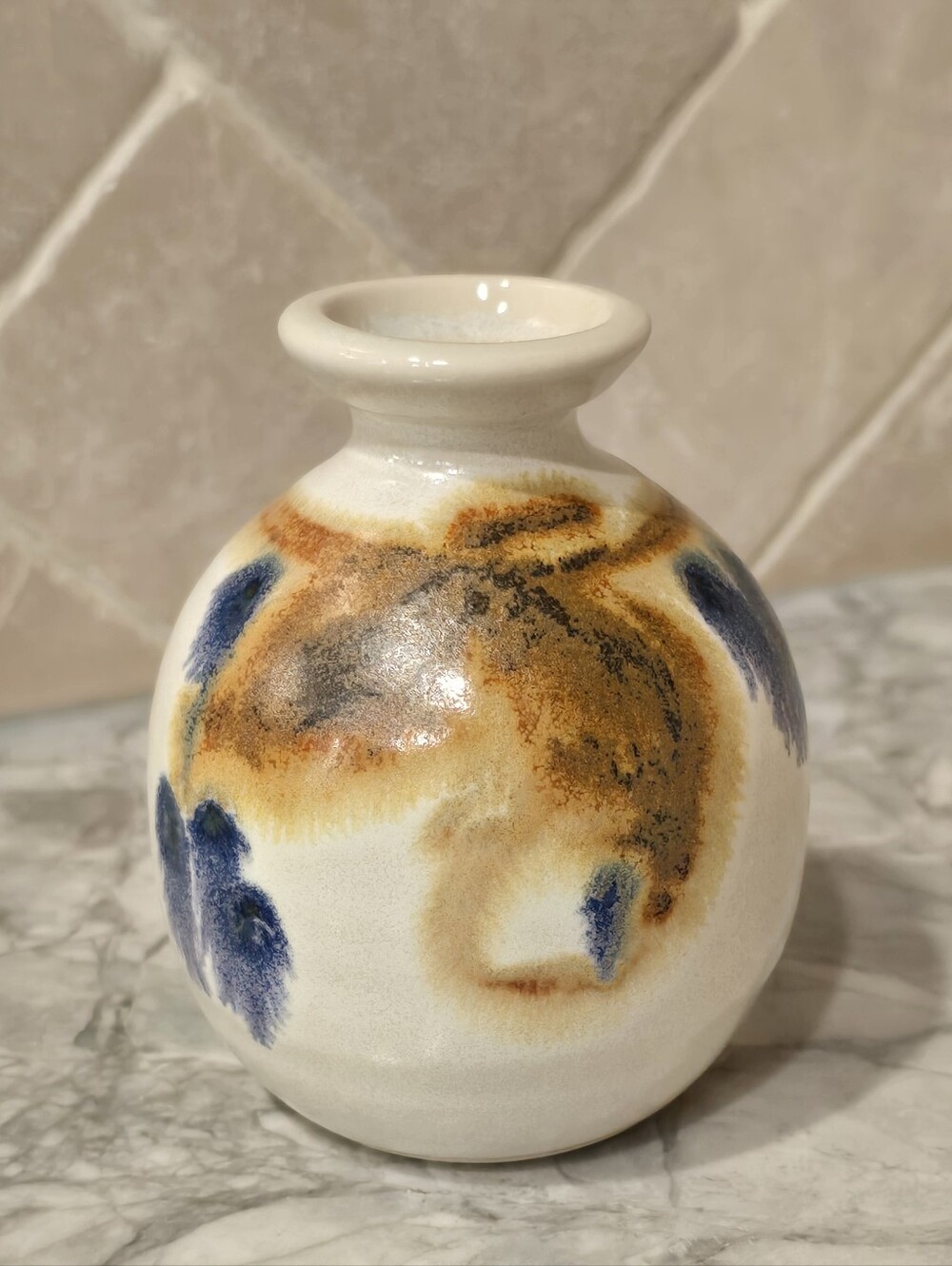 Vintage Signed Studio Art Pottery Bud Vase Pot Organic Modern